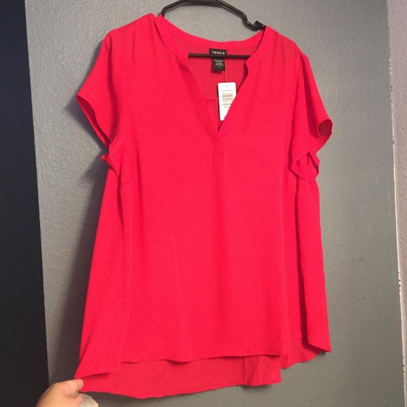 torrid Tops - Torrid Pink Hi-Lo Top Georgette Style 0X